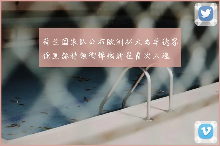 荷兰国家队公布欧洲杯大名单德容德里赫特领衔锋线新星首次入选